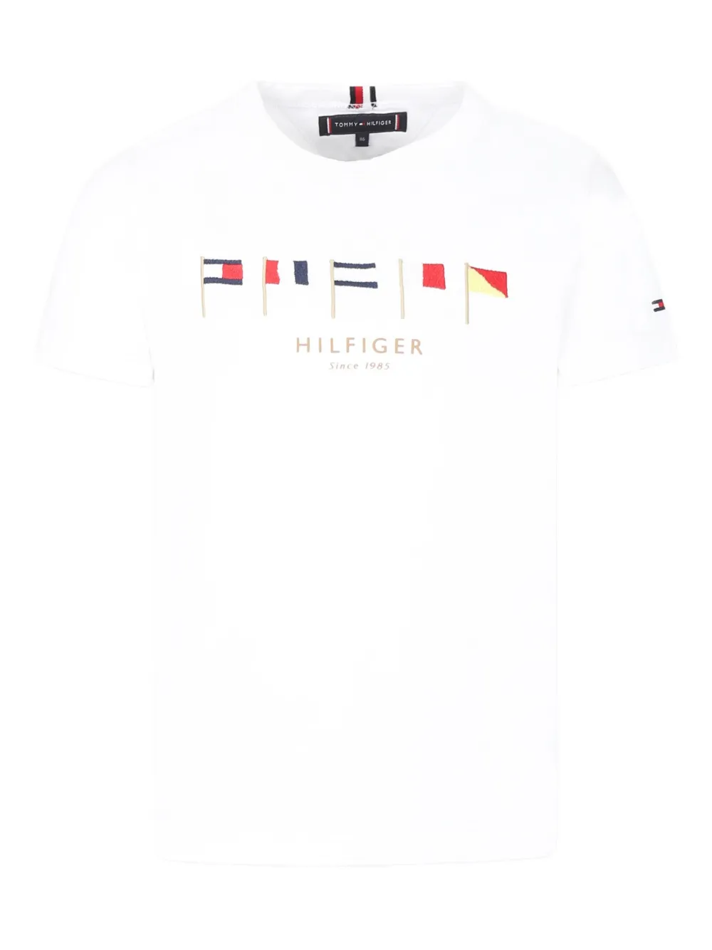 Tommy Hilfiger Junior playera con motivo de bandera | blanco | Image 1