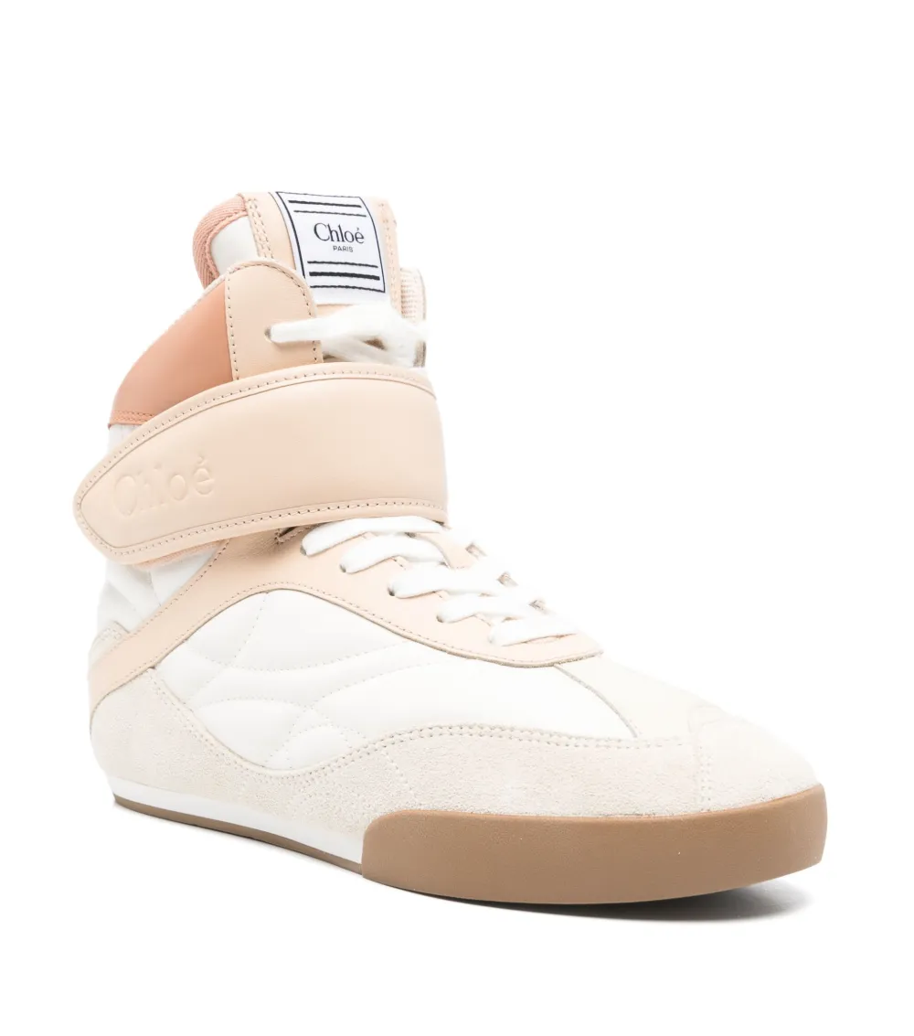 Chloé Kick Low Leather Lace-up Sneakers In 中性色