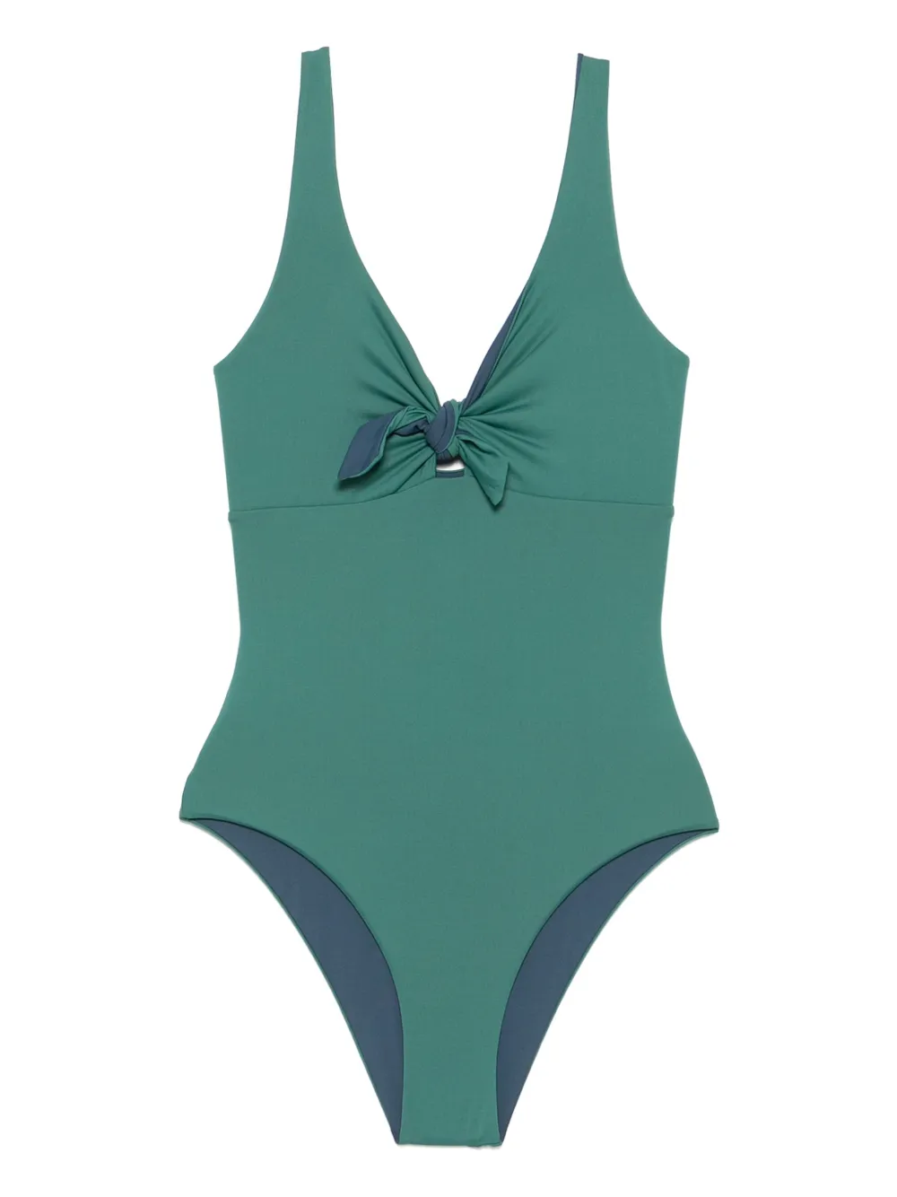 draped-detailed swimsuit