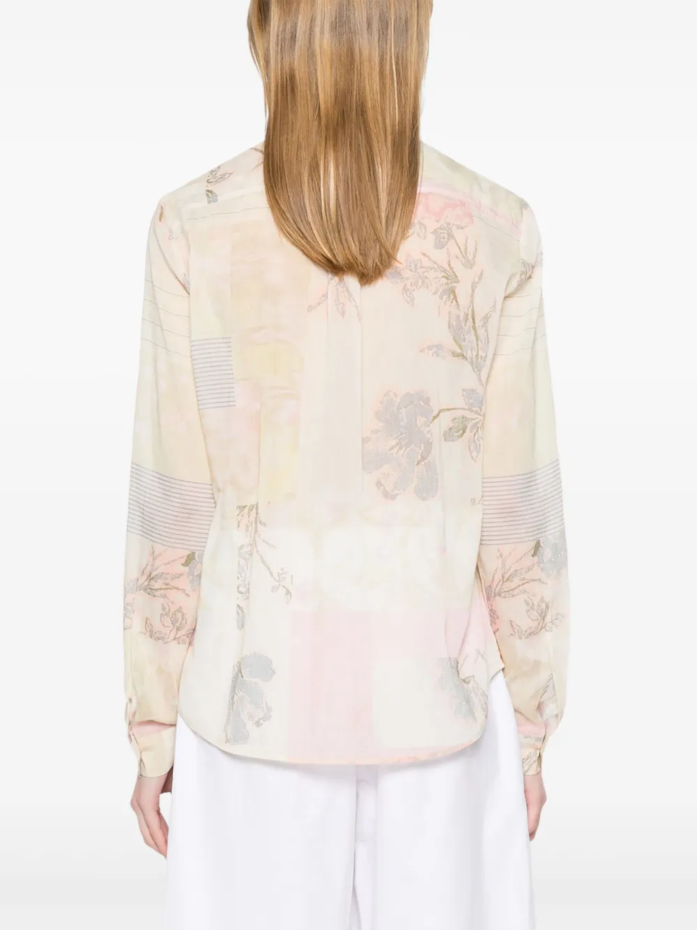 Forte blouse met print Beige