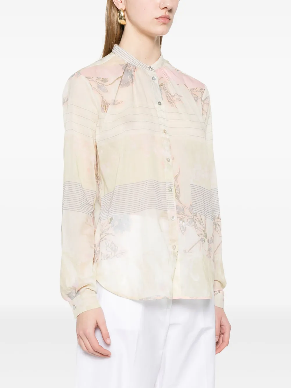 Forte blouse met print Beige