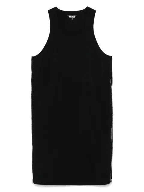 Black Comme Des Garçons vestido midi con detalle de cierre