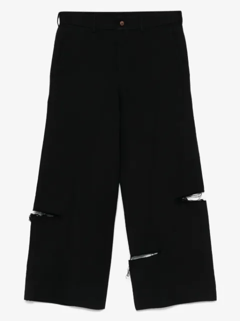 Black Comme Des Garçons distressed trousers 