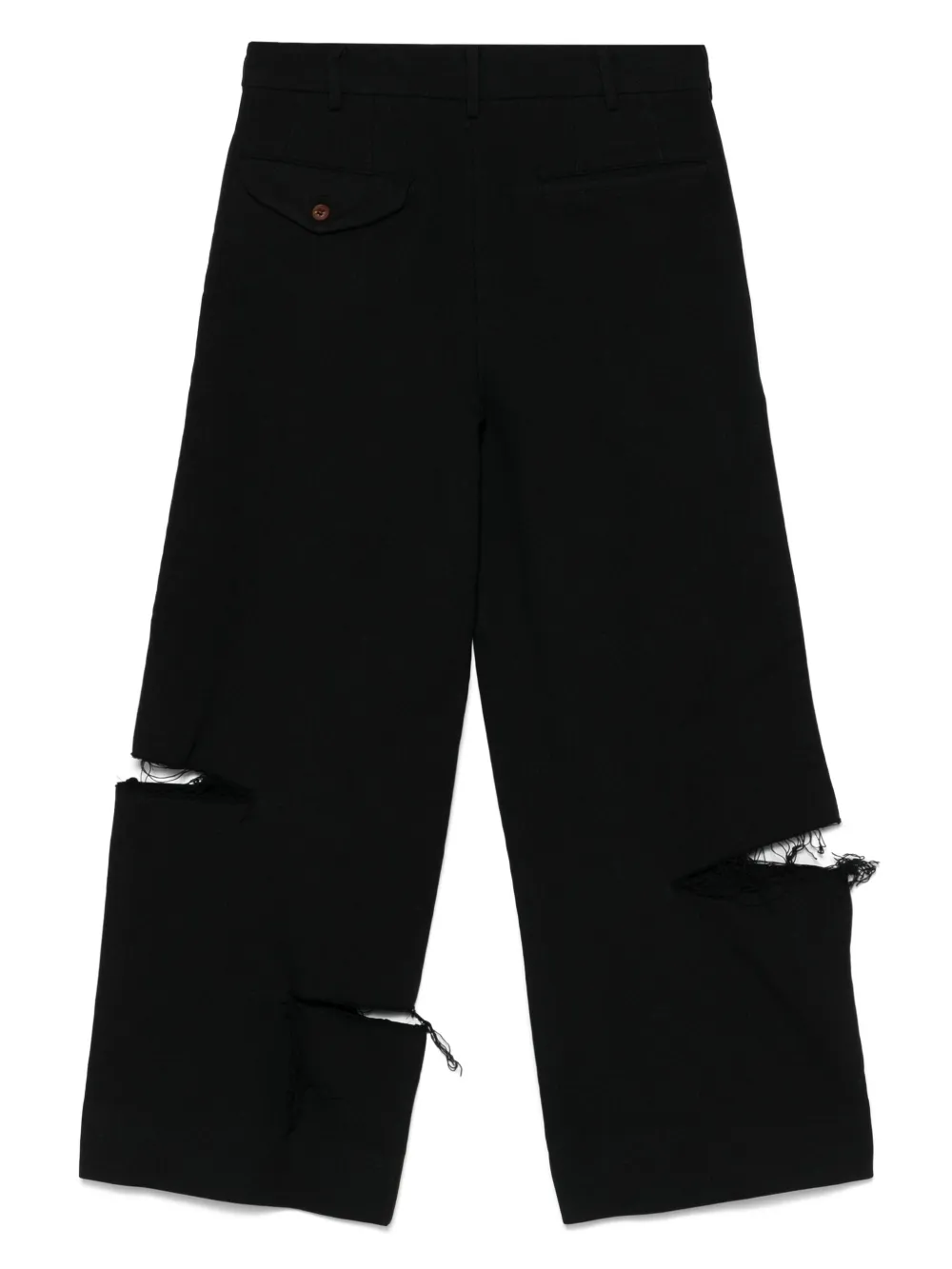 Black Comme Des Garçons Gerafelde broek - Zwart