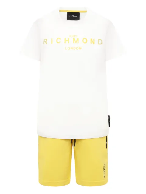 John Richmond Junior set de shorts y camisa con logo estampado