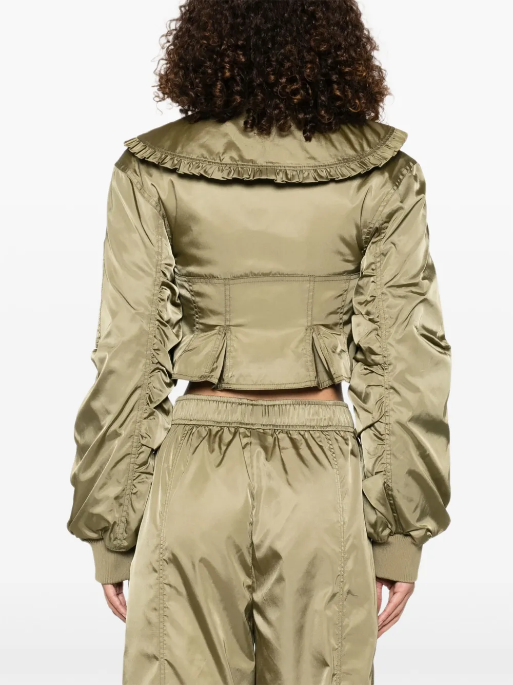 GANNI duchess bomber jacket Groen