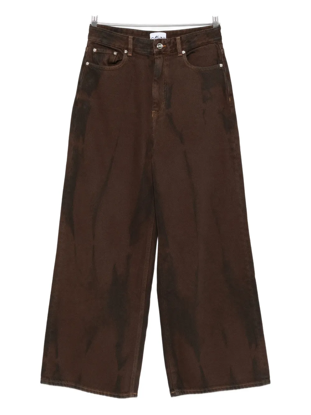 GANNI tie-dye wide-leg jeans Bruin