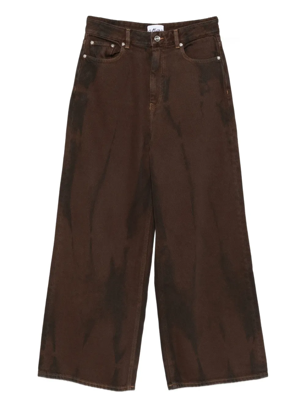 GANNI wide-leg jeans Bruin