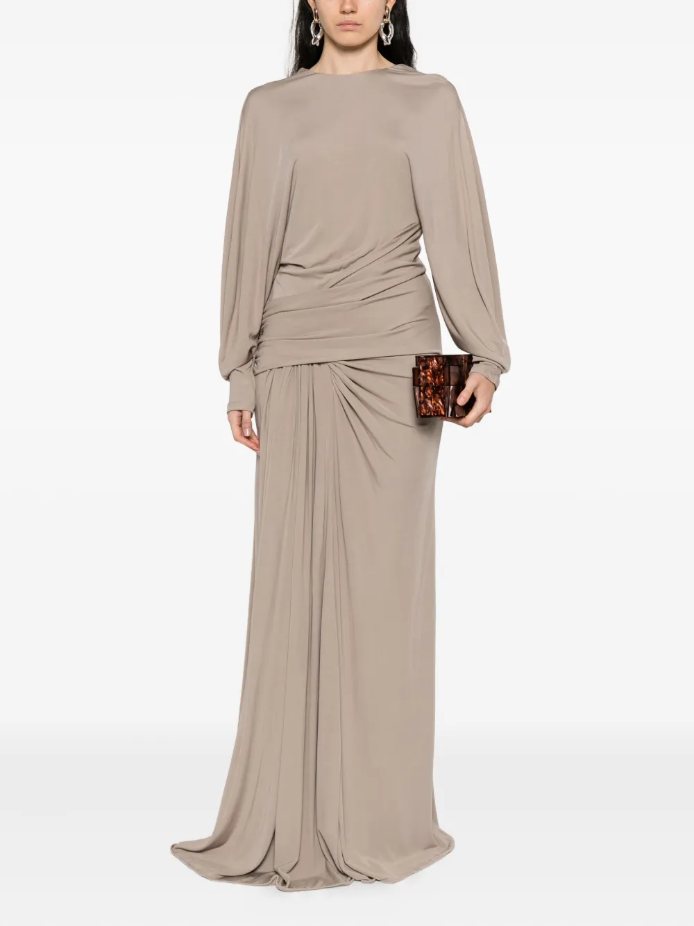 Christopher Esber draped jersey dress Grijs