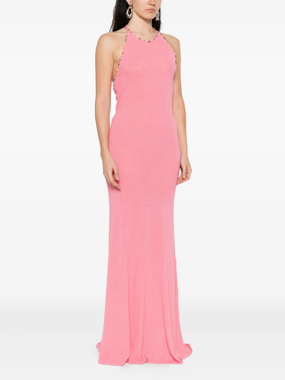 Christopher Esber embellished halterneck dress Roze