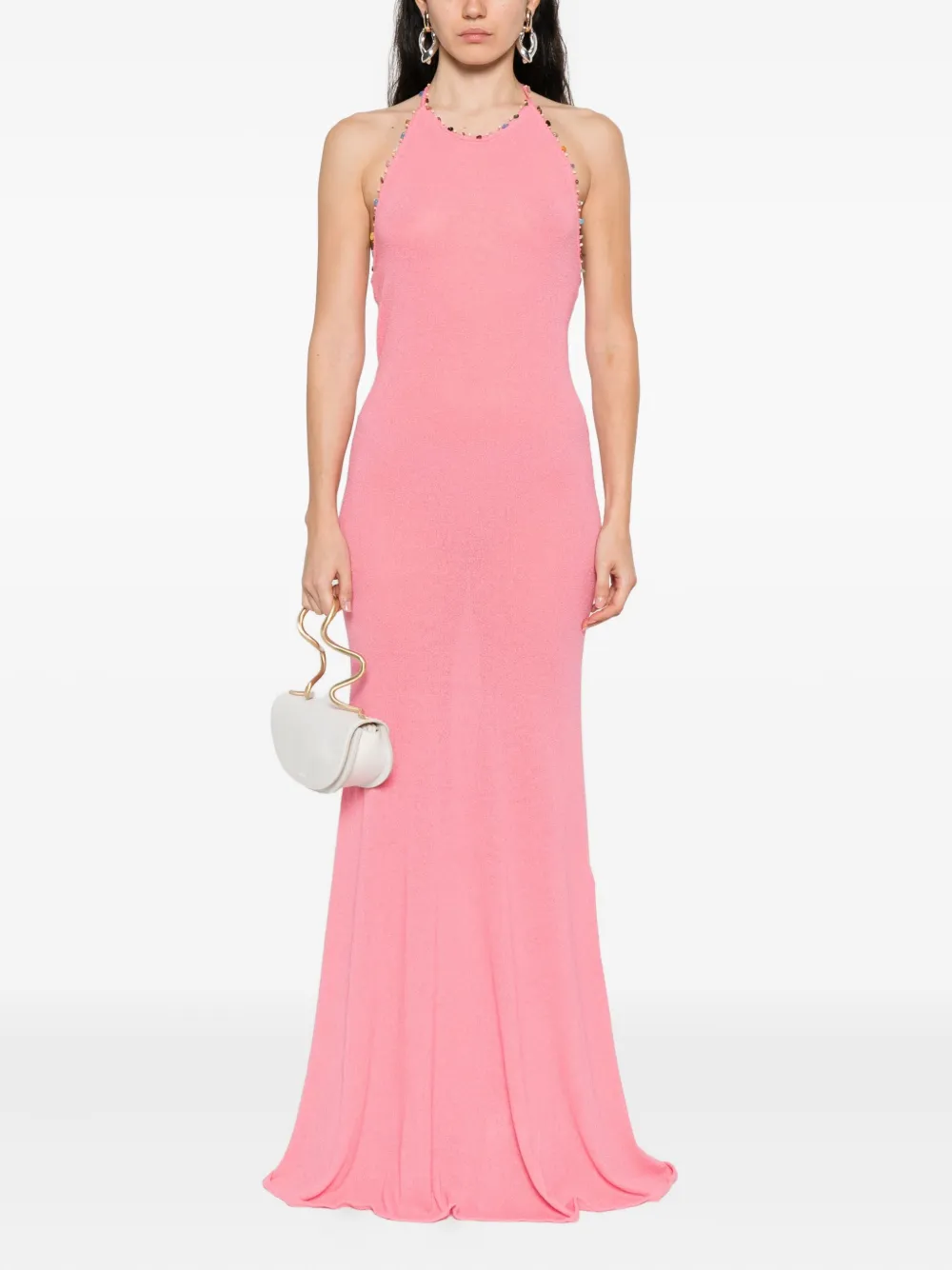 Christopher Esber embellished halterneck dress Roze