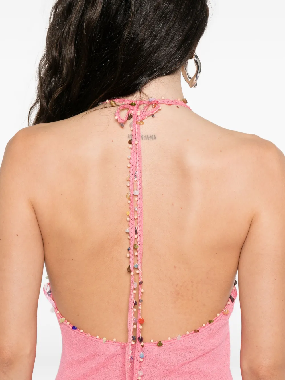 Christopher Esber embellished halterneck dress Roze