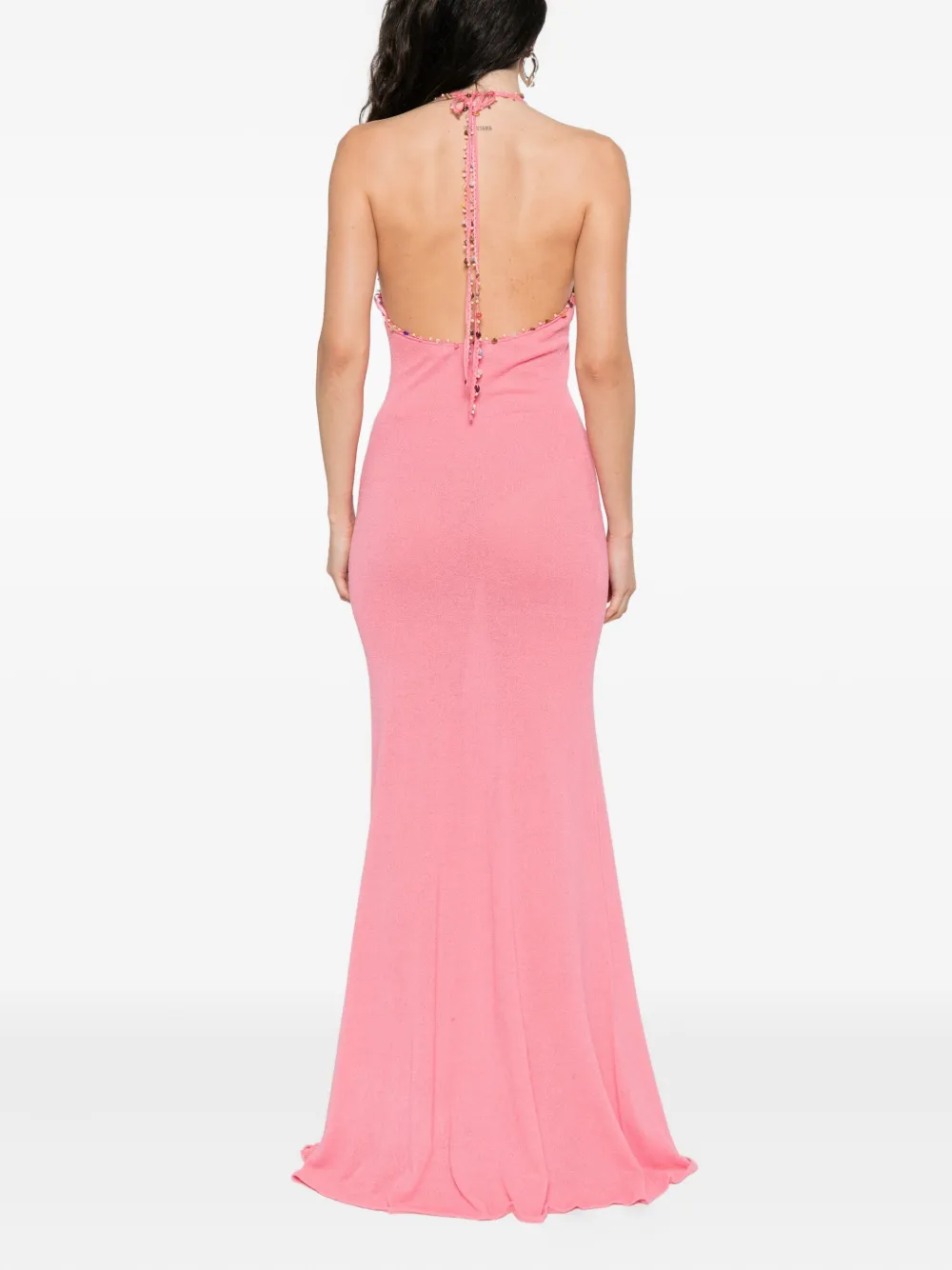Christopher Esber embellished halterneck dress Roze