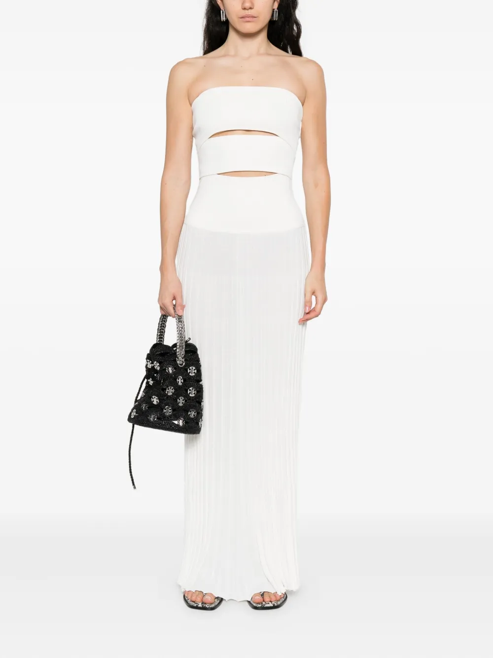 Christopher Esber pleated strapless dress Wit