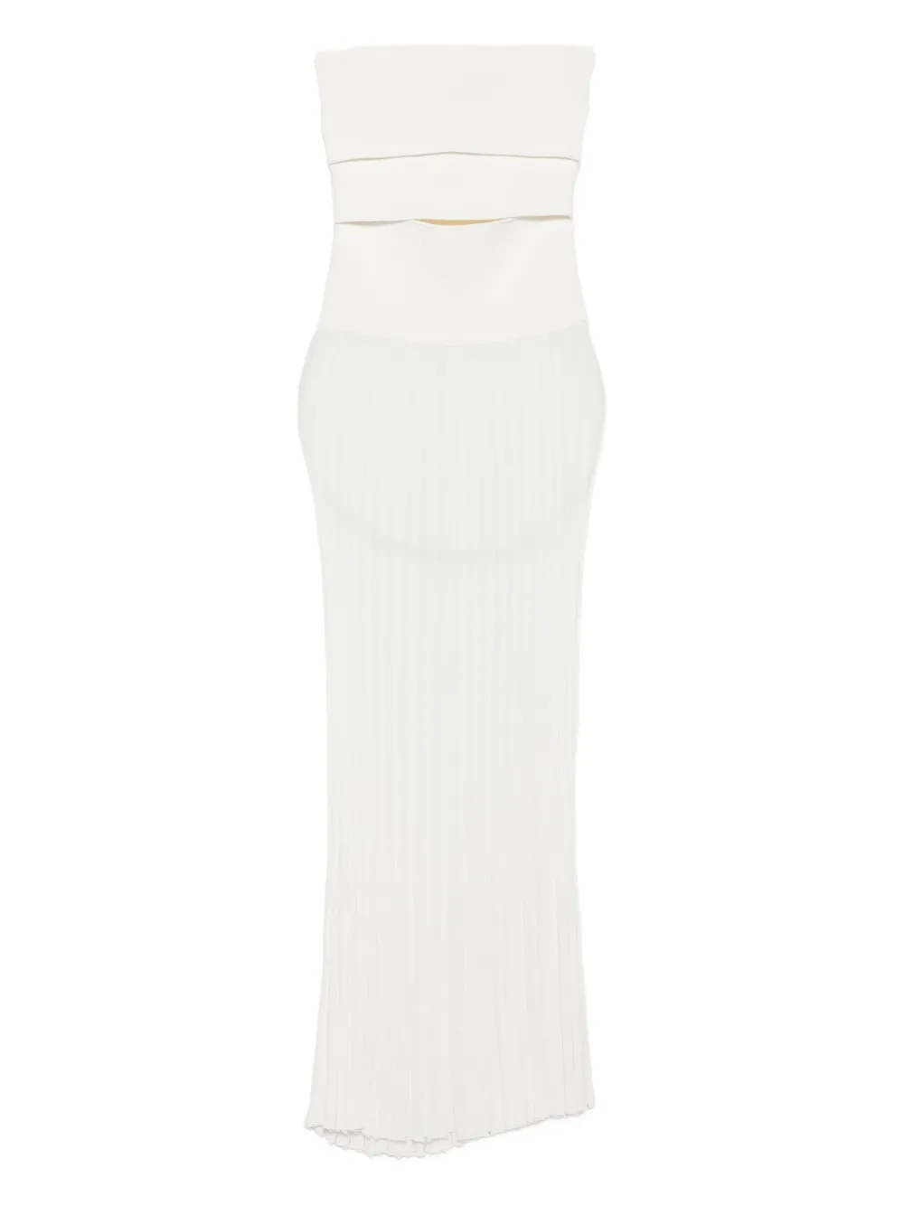 Christopher Esber pleated strapless dress Wit