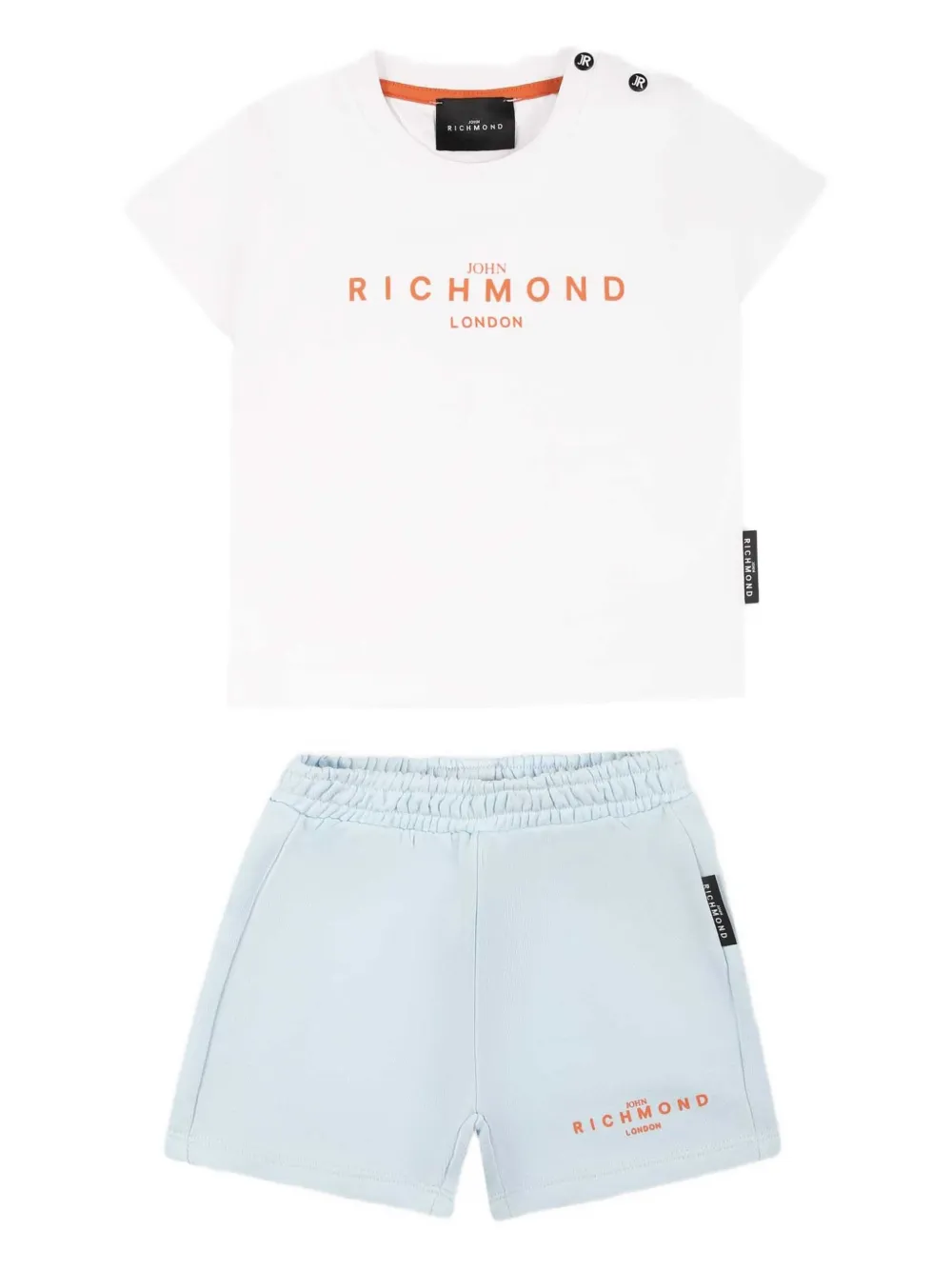 John Richmond Junior logo-printed T-shirt and shorts set Wit