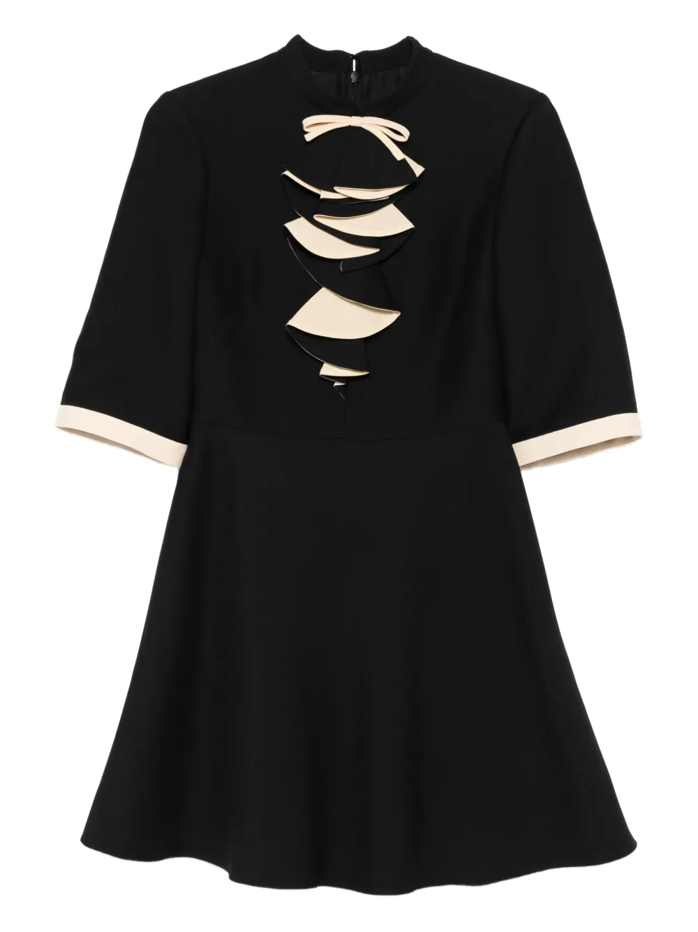 Valentino Garavani bow-detailed ruffled mini dress | Black | Image 1