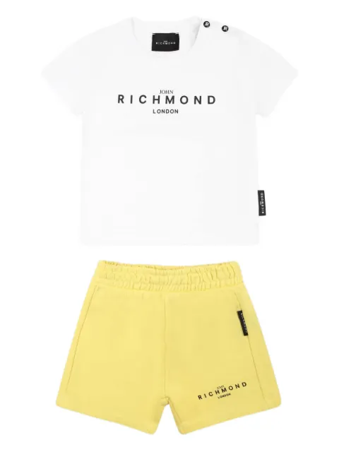 John Richmond Junior set de shorts y playera con logo estampado