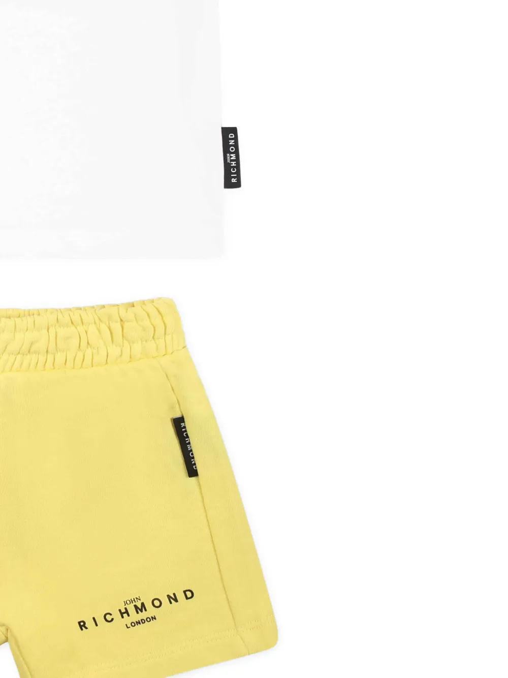 John Richmond Junior T-shirt en shorts met logoprint Wit