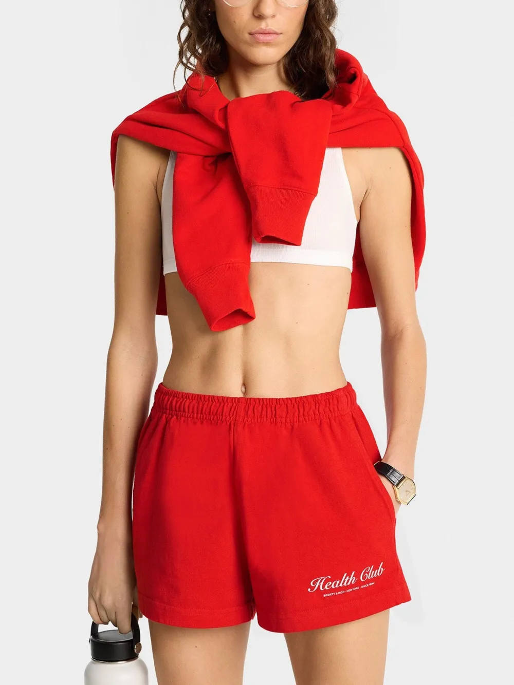 Sporty & Rich cotton shorts Rood