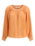 Chloé round-neck buttoned shirt - Orange
