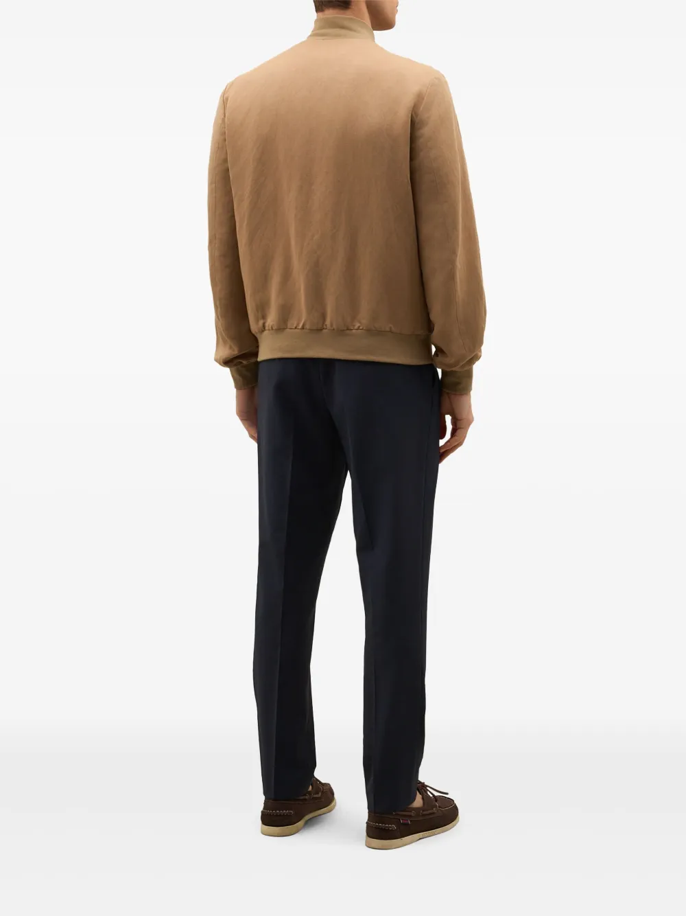 Shop Boglioli Baseball-collar Bomber Jacket In Neutrals