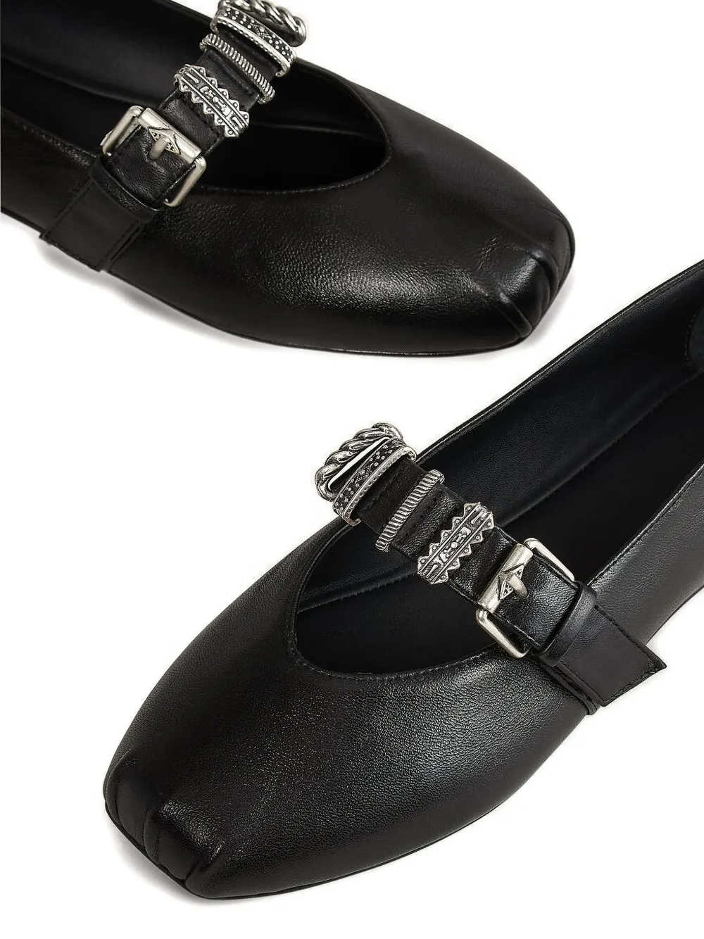 Ba&sh Cherkane Buckle Ballet Flats In Black