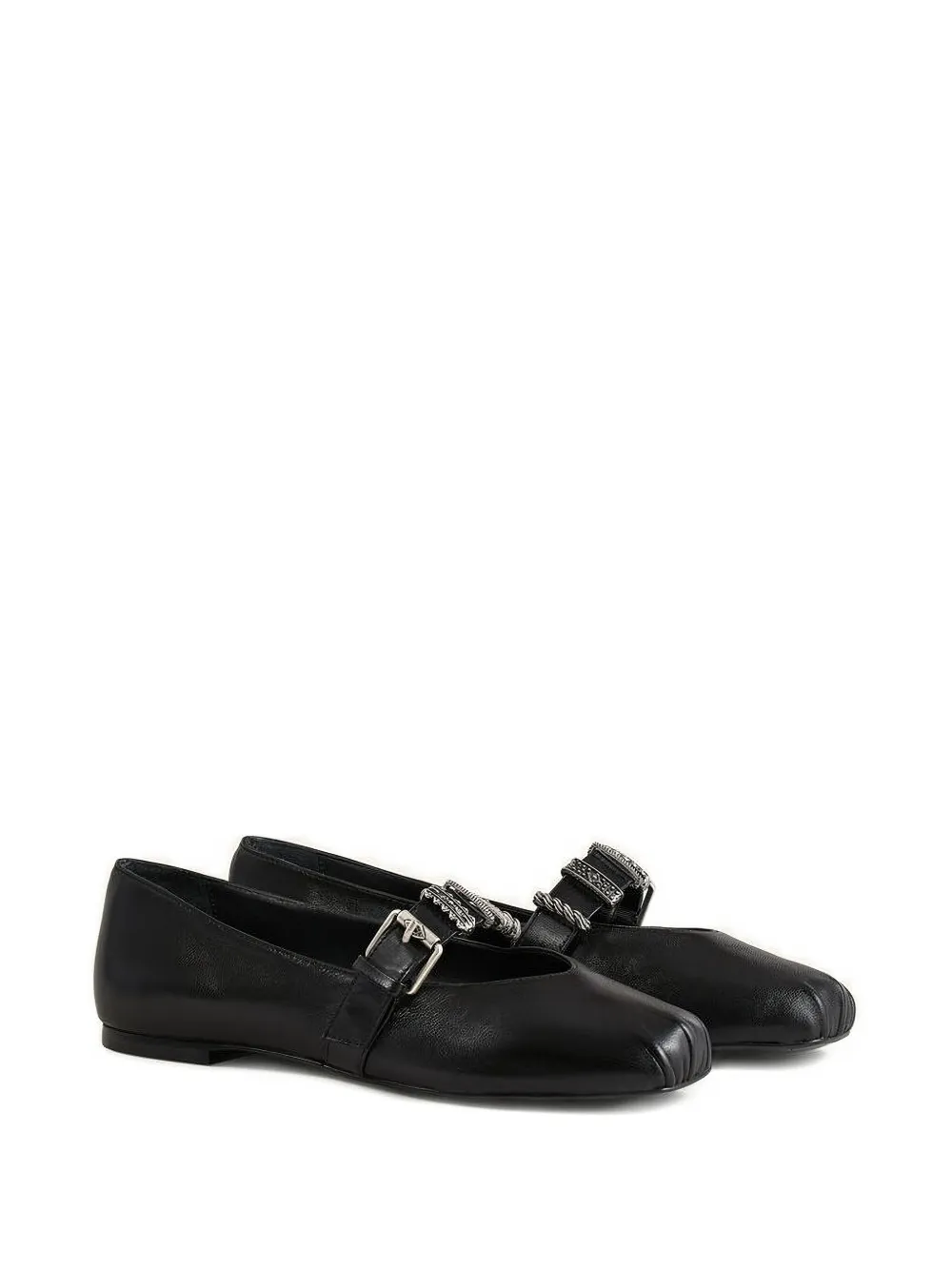 Ba&sh Cherkane Buckle Ballet Flats In Black
