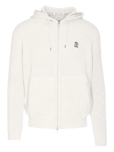 Brunello Cucinelli Moletom de capuz com zíper