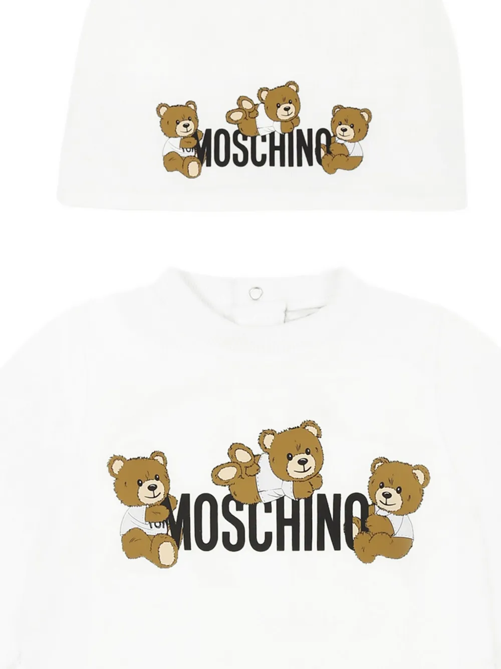 Moschino Kids Romper met grafische print Wit