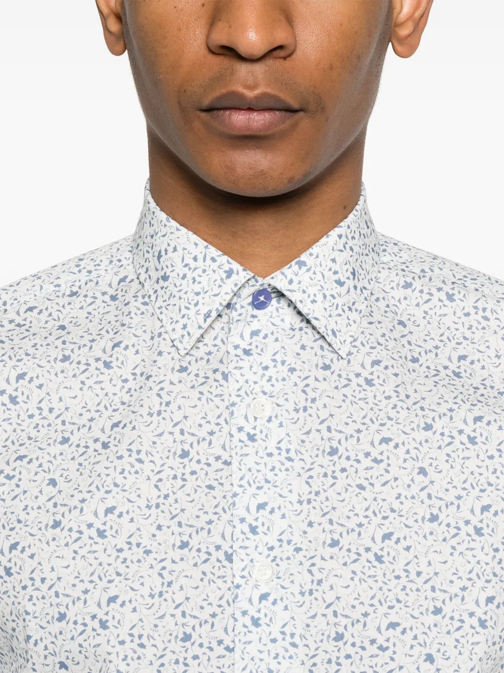 Shop Paul Smith Printed Shirt In Blue