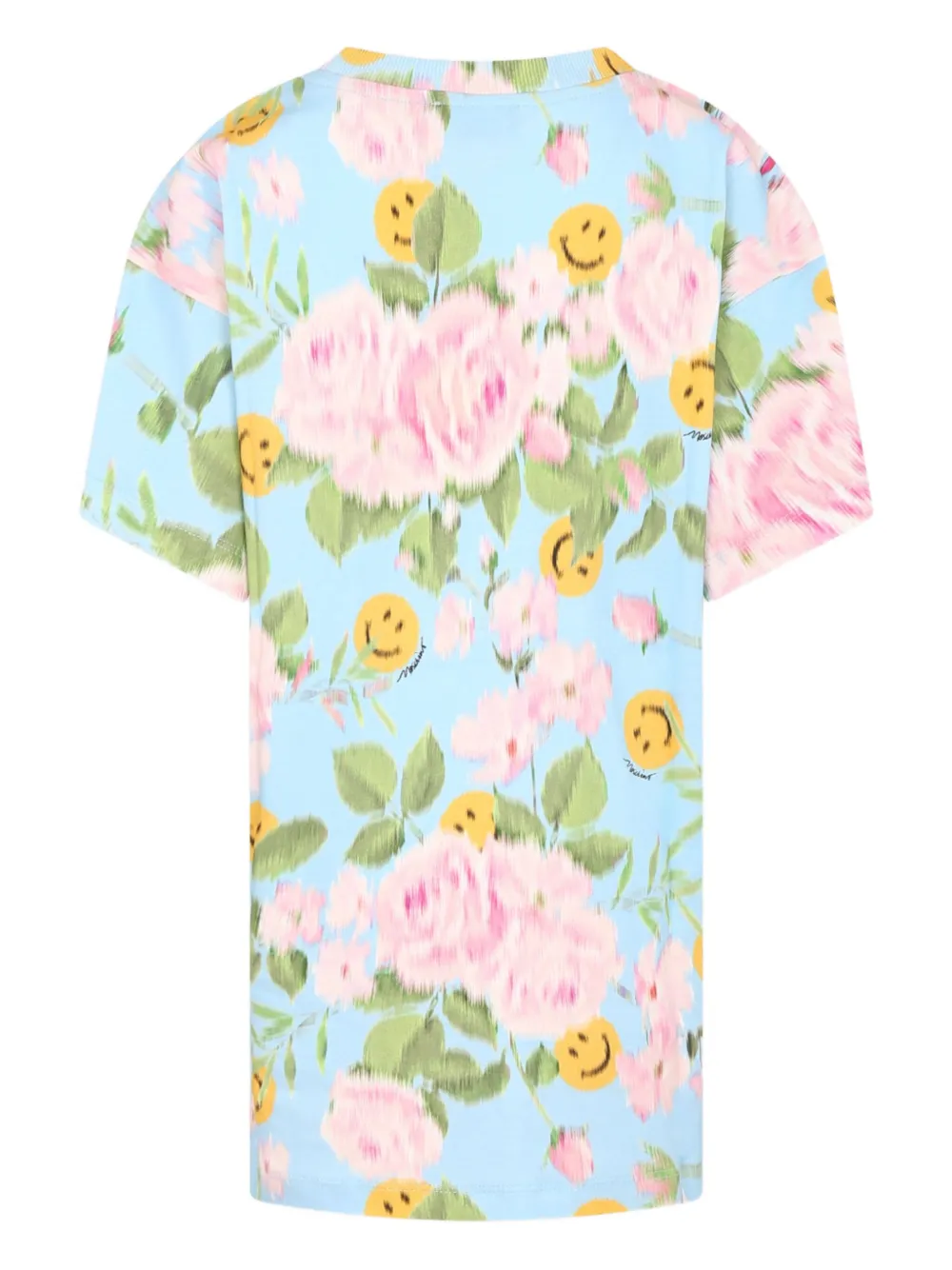 Moschino Kids Jurk met smileyprint Blauw