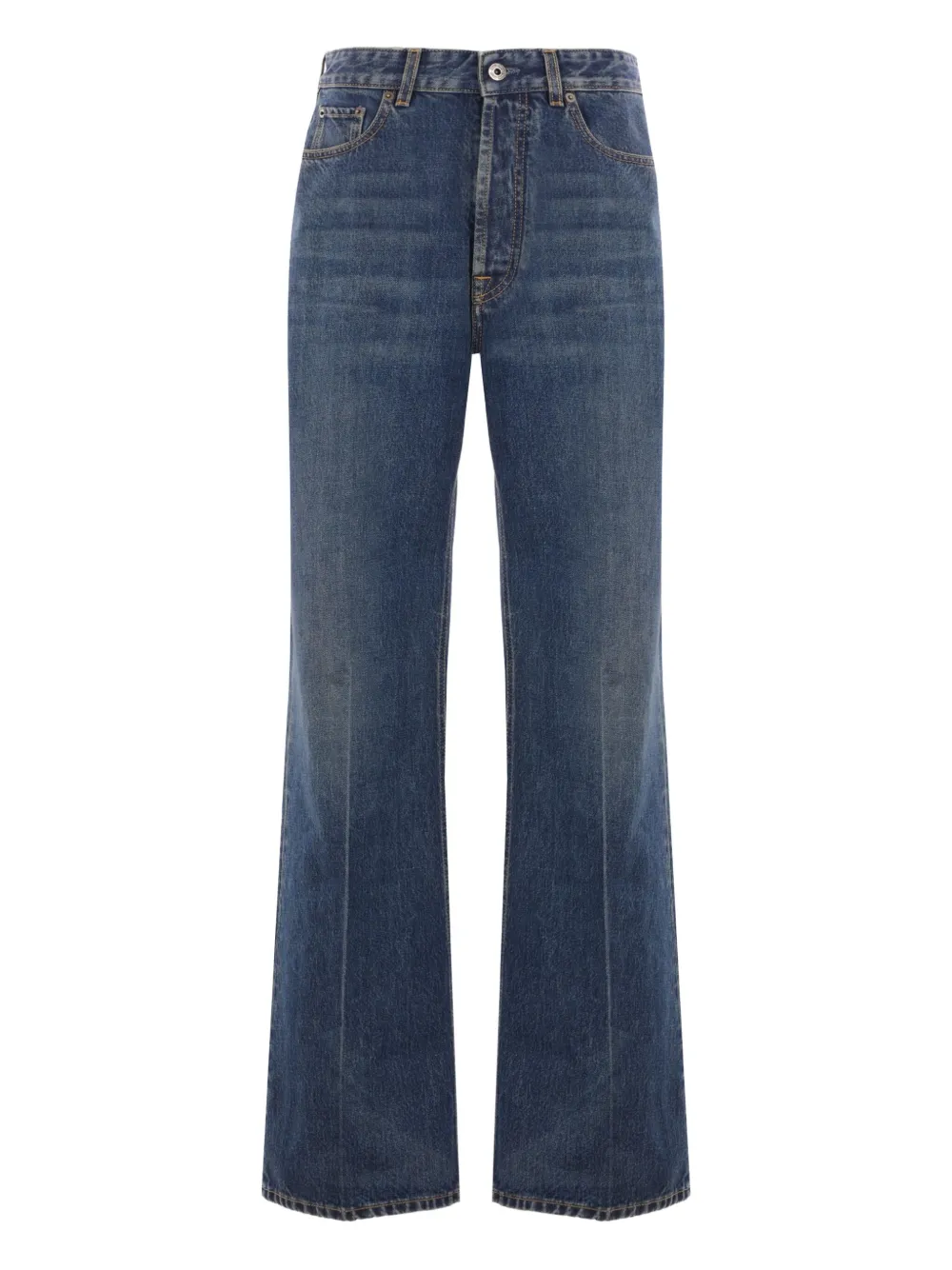 Miu Jeans met geborduurd logo Blauw