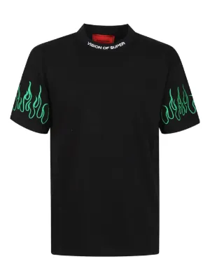 Tシャツ・カットソー VISION OF SUPER T-SHIRT WITH EMBROIDERED RED HEART RED T-SHIRT FLAMING HEART | Vision of Super SS24