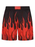 Vision Of Super flame motif shorts - Black