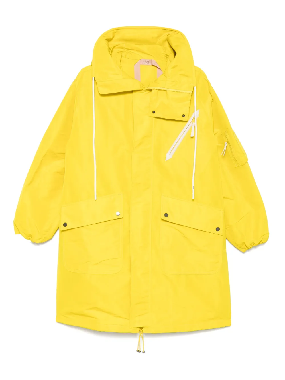 Nº21 drawstring hooded coat | Yellow | Image 1