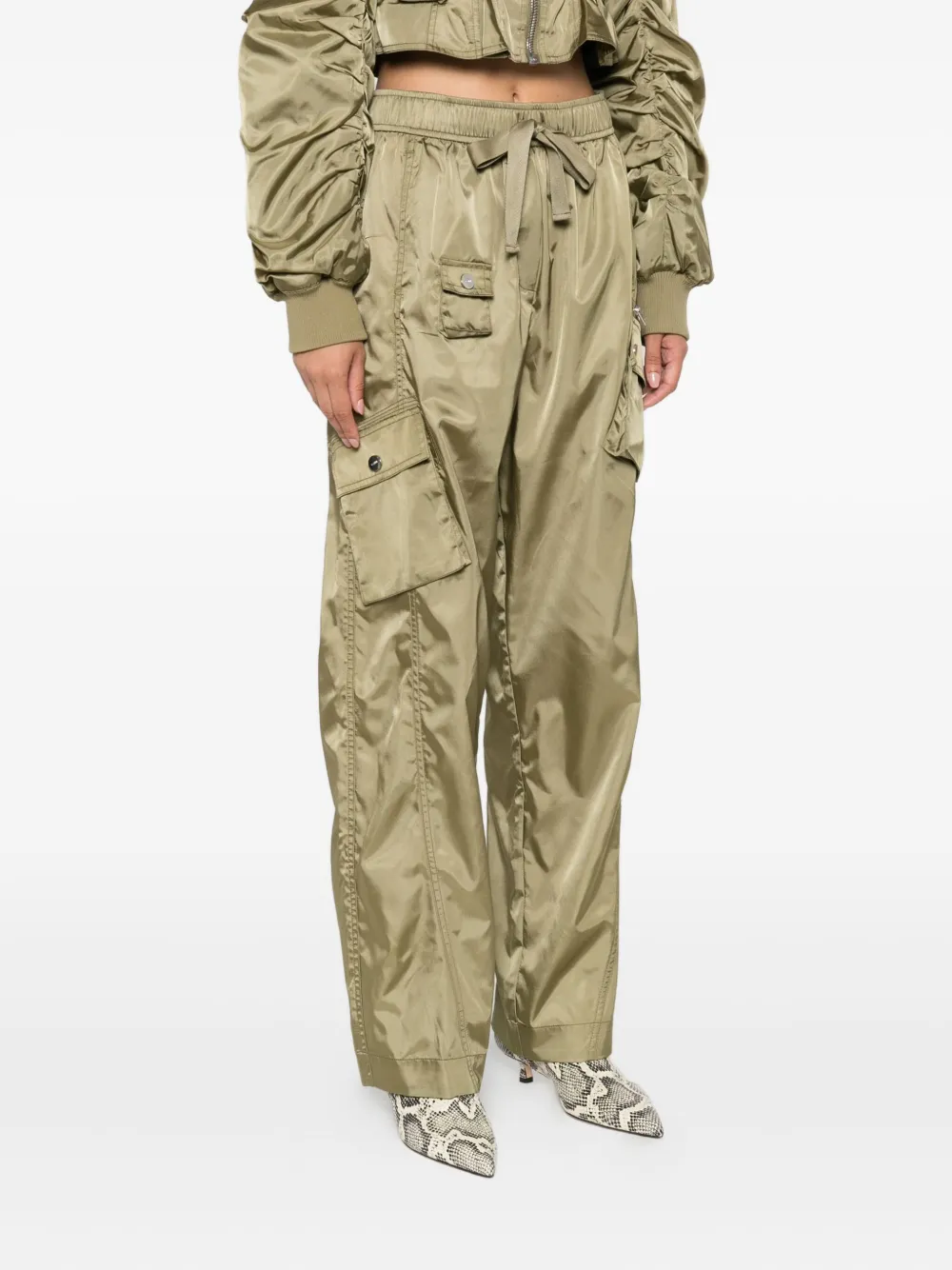 GANNI tapered cargo pants Groen