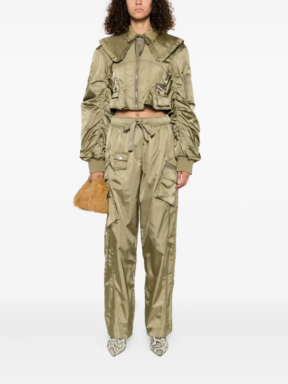 GANNI tapered cargo pants Groen