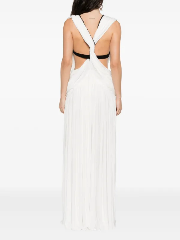strapless open back dress Lesley Bottle Green Plunge-Neck Maxi Dress – Club L London main image 1