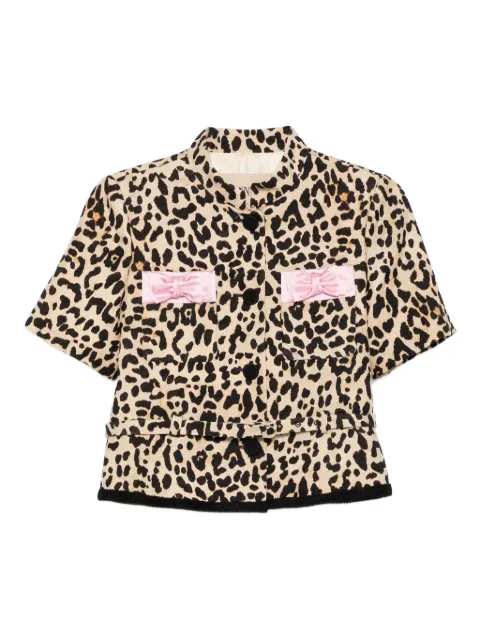 Valentino Garavani Animalier bow-detail cropped jacket