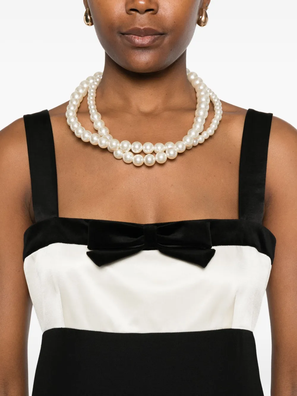 Valentino Cherry-pocket Bow Mini Dress In Black