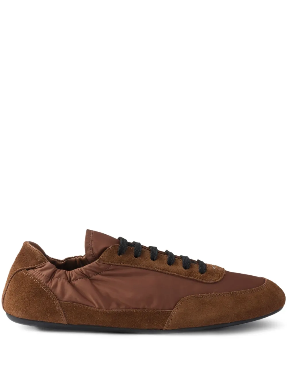 Prada Collapse Re-Nylon suede sneakers Brown