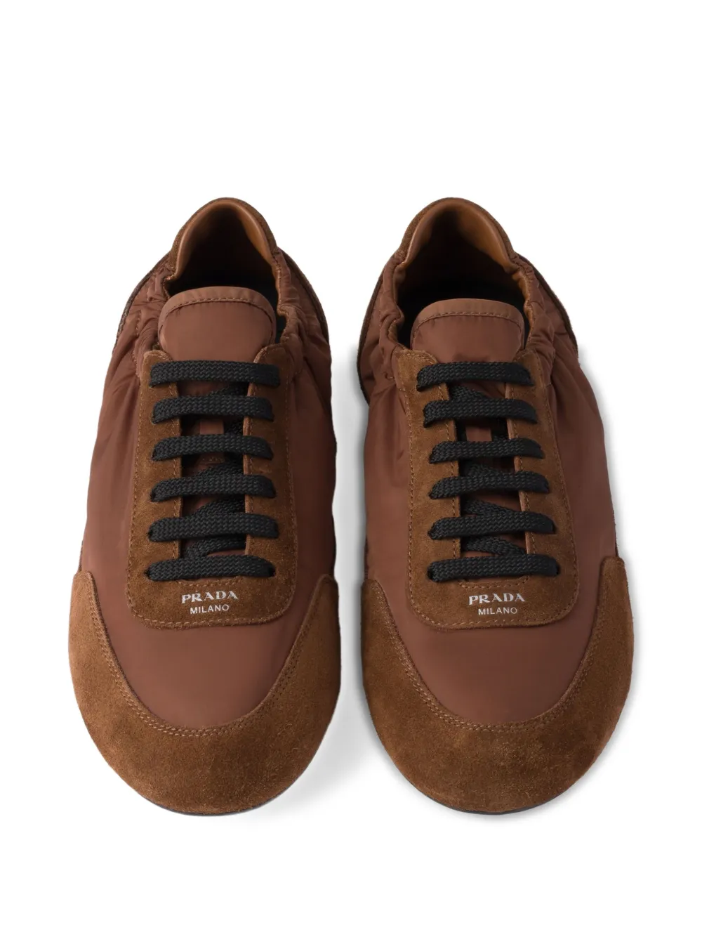 Prada Collapse Re-Nylon suede sneakers Brown