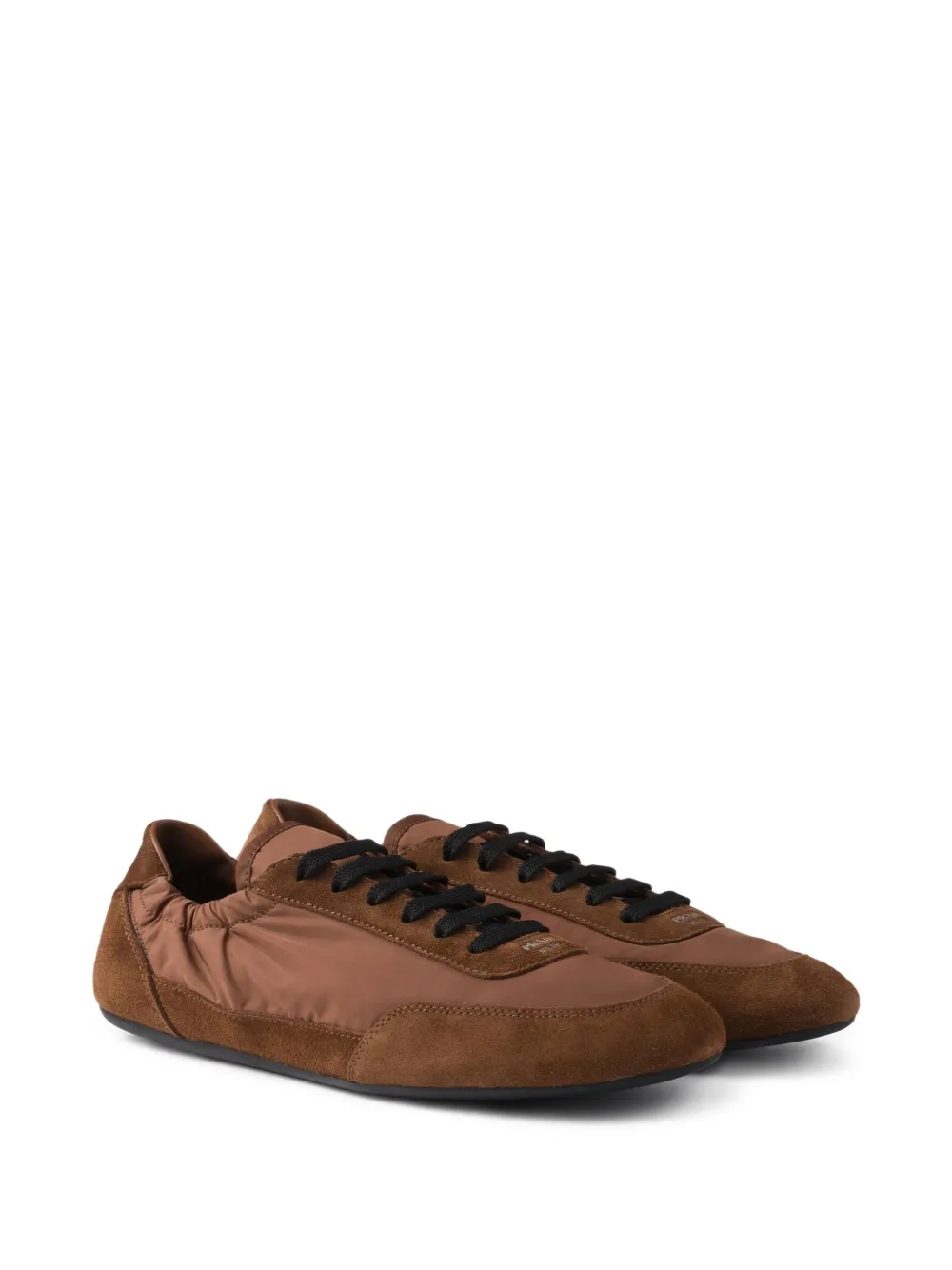 Prada Collapse Re-Nylon suede sneakers Brown