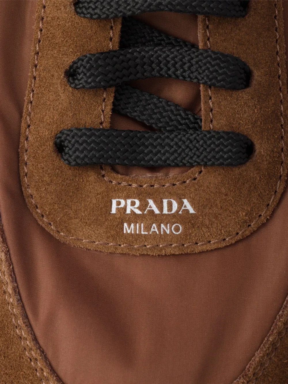Prada Collapse Re-Nylon suede sneakers Brown