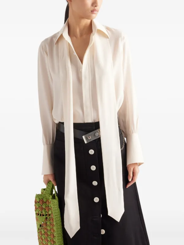 Prada Marocain Shirt | Neutrals | FARFETCH