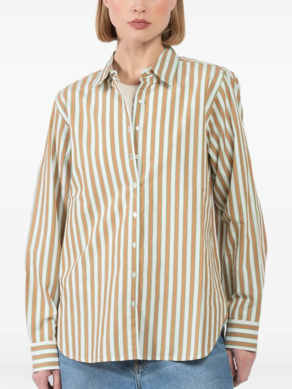 Xirena Beau striped buttoned shirt - Nude