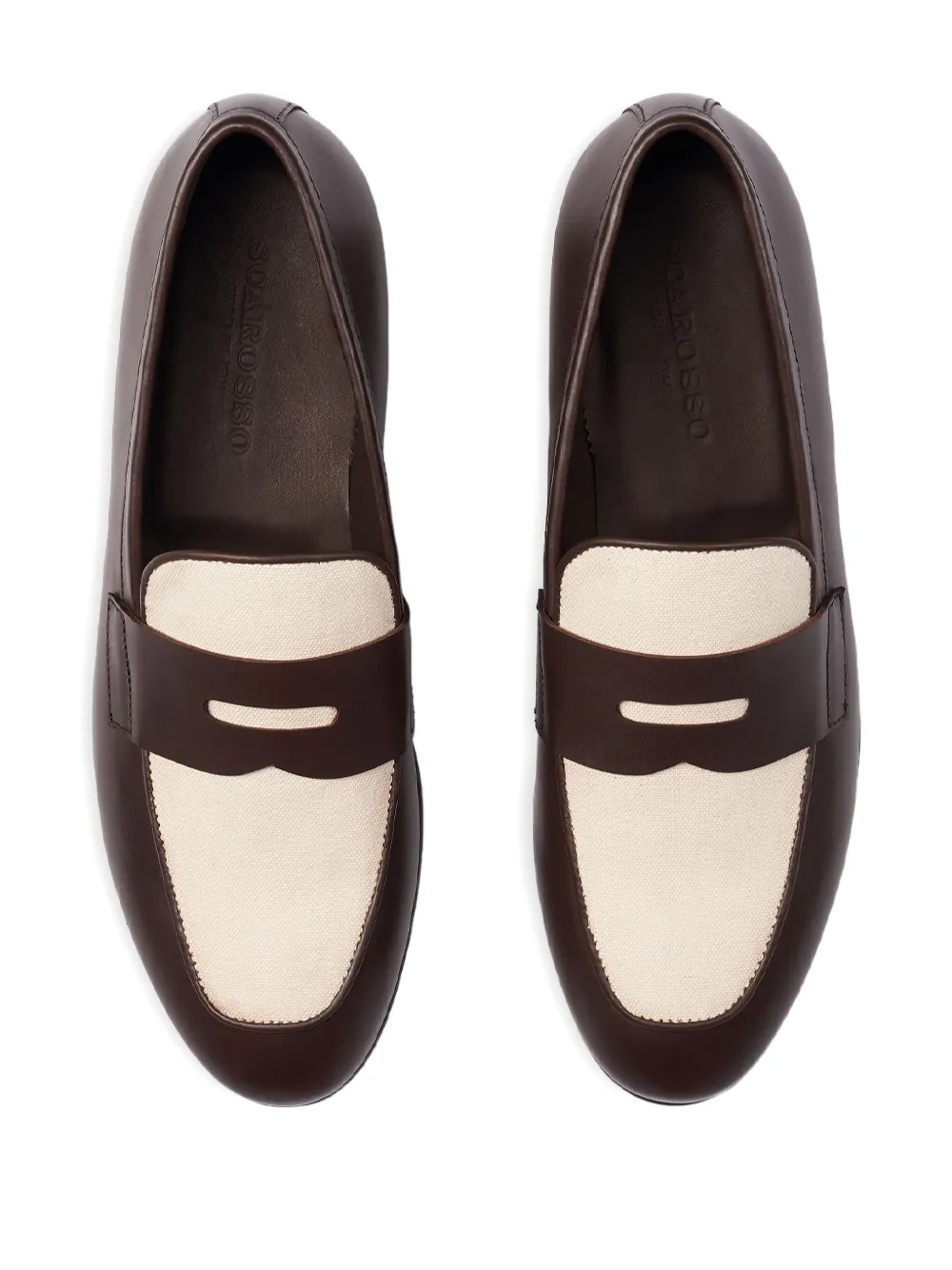 Scarosso Austin leather penny loafers Brown