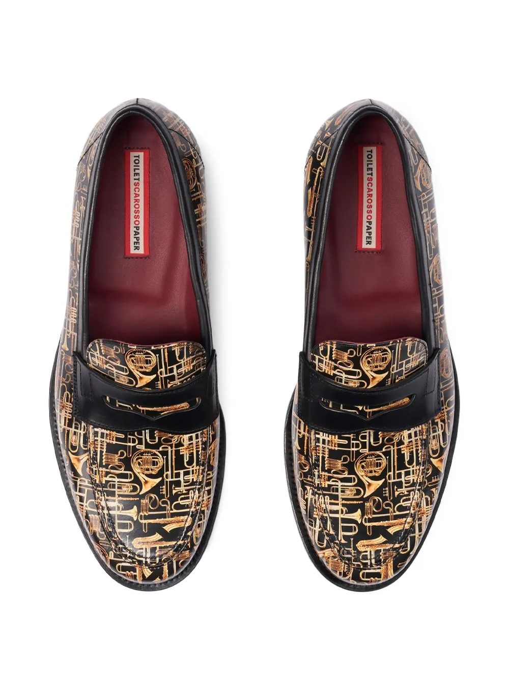 Scarosso graphic-print loafers Black