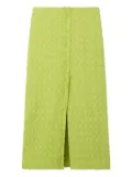 St. John textured cotton-blend skirt - Green